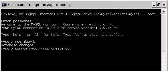 Loading the database create scripts for MySQL