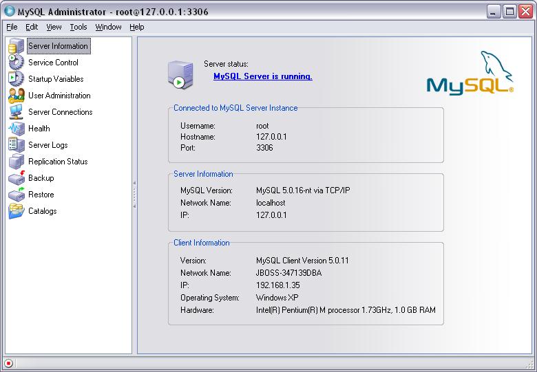 The MySQL Administrator